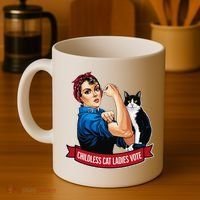 Childless Cat Ladies Vote Rosie The Riveter Coffee Mug thumb 4