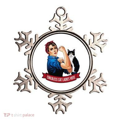 Childless Cat Ladies Vote Rosie The Riveter Ornament