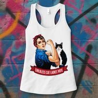 Childless Cat Ladies Vote Rosie The Riveter Women's Tank Top thumb 3