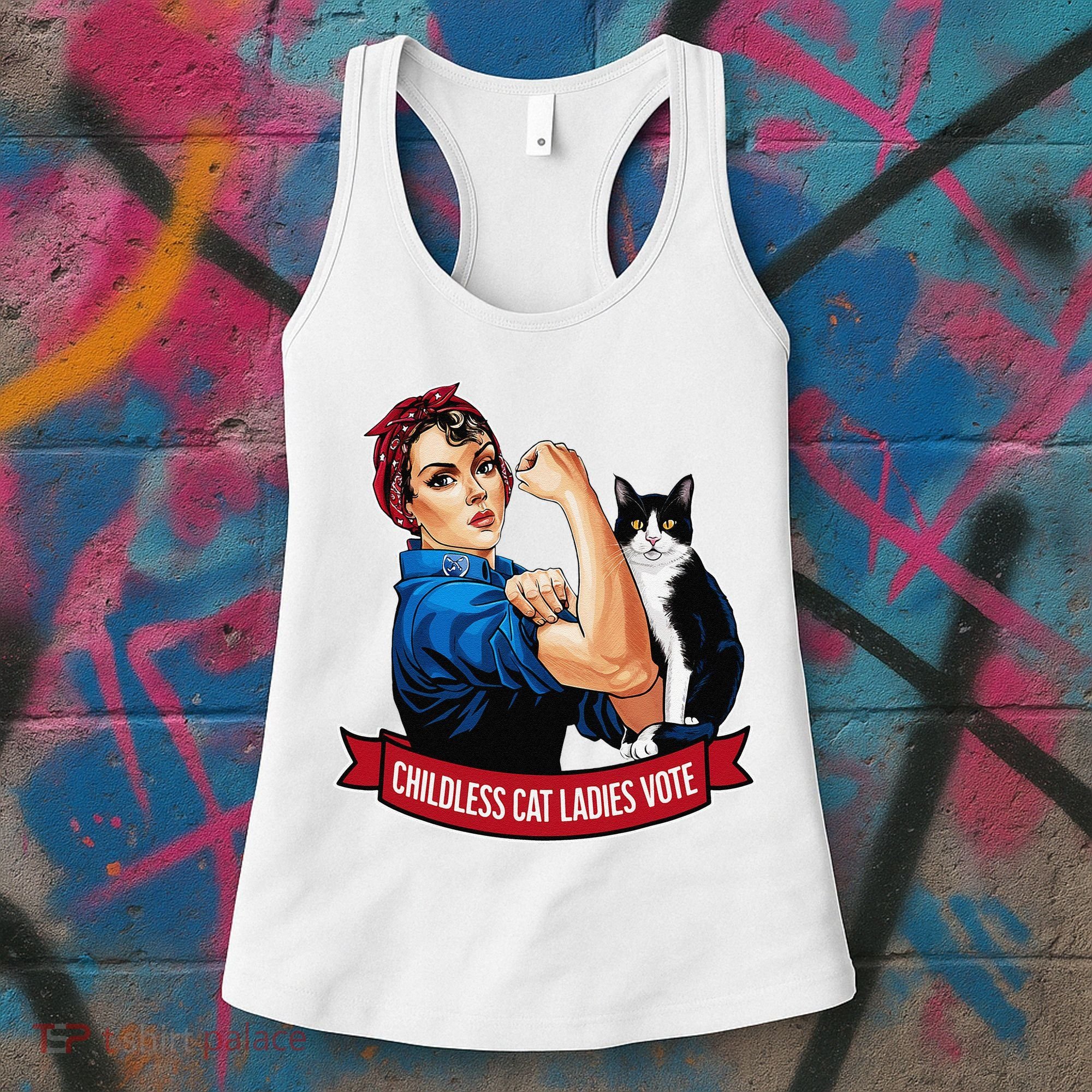 Childless Cat Ladies Vote Rosie The Riveter Women's Tank Top
