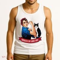 Childless Cat Ladies Vote Rosie The Riveter Tank Top thumb 3