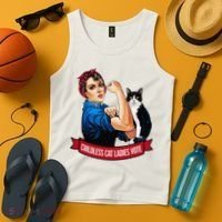 Childless Cat Ladies Vote Rosie The Riveter Tank Top thumb 4