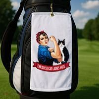 Childless Cat Ladies Vote Rosie The Riveter Golf Towel thumb 2