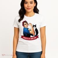 Childless Cat Ladies Vote Rosie The Riveter Women's T-Shirt thumb 4