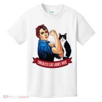 Childless Cat Ladies Vote Rosie The Riveter Kids T-Shirt thumb 0