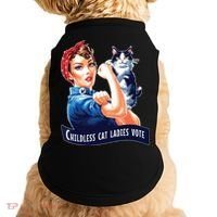 Childless Cat Ladies Vote Rosie The Riveter Doggie Tank thumb 0