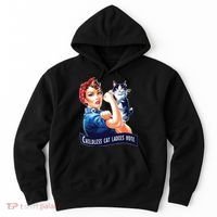 Childless Cat Ladies Vote Rosie The Riveter Hoodie thumb 0