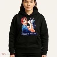 Childless Cat Ladies Vote Rosie The Riveter Hoodie thumb 5