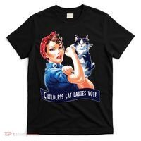Childless Cat Ladies Vote Rosie The Riveter T-Shirt thumb 0