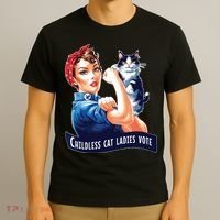 Childless Cat Ladies Vote Rosie The Riveter T-Shirt thumb 3