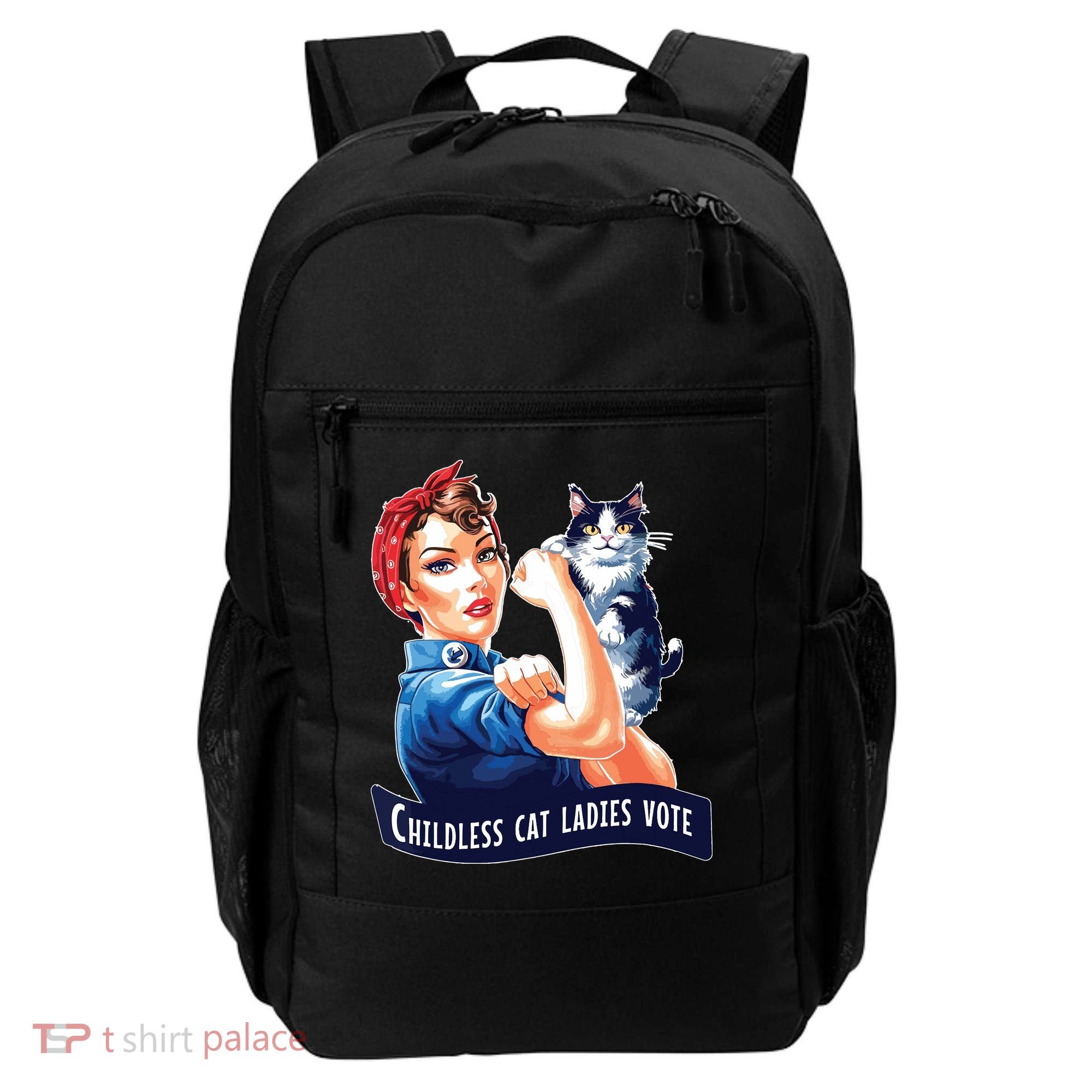 Childless Cat Ladies Vote Rosie The Riveter Backpack