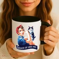Childless Cat Ladies Vote Rosie The Riveter Coffee Mug thumb 3