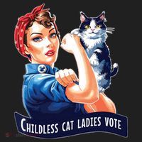 Childless Cat Ladies Vote Rosie The Riveter Beanie thumb 2