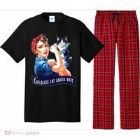Childless Cat Ladies Vote Rosie The Riveter Pajama Set thumb 0