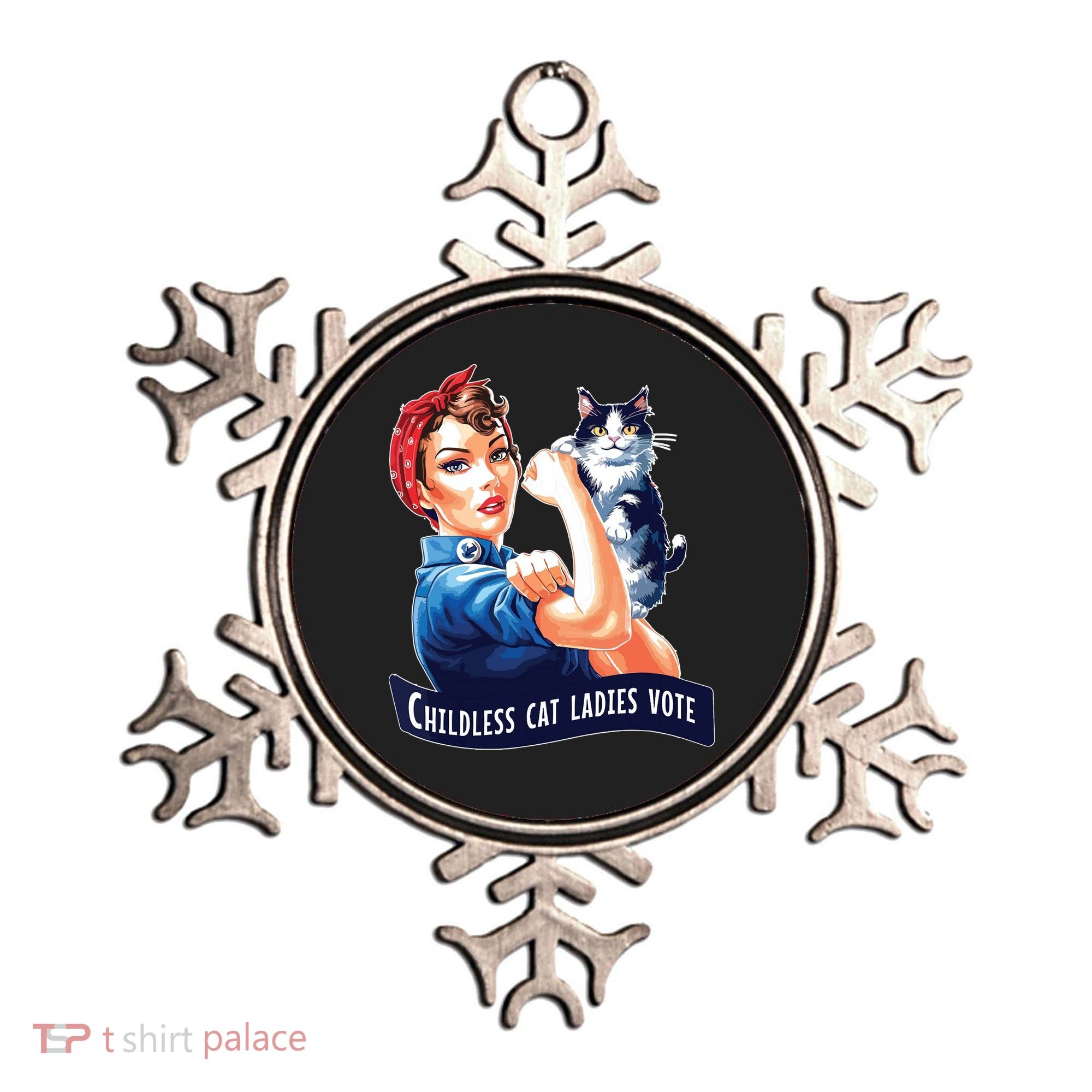 Childless Cat Ladies Vote Rosie The Riveter Ornament