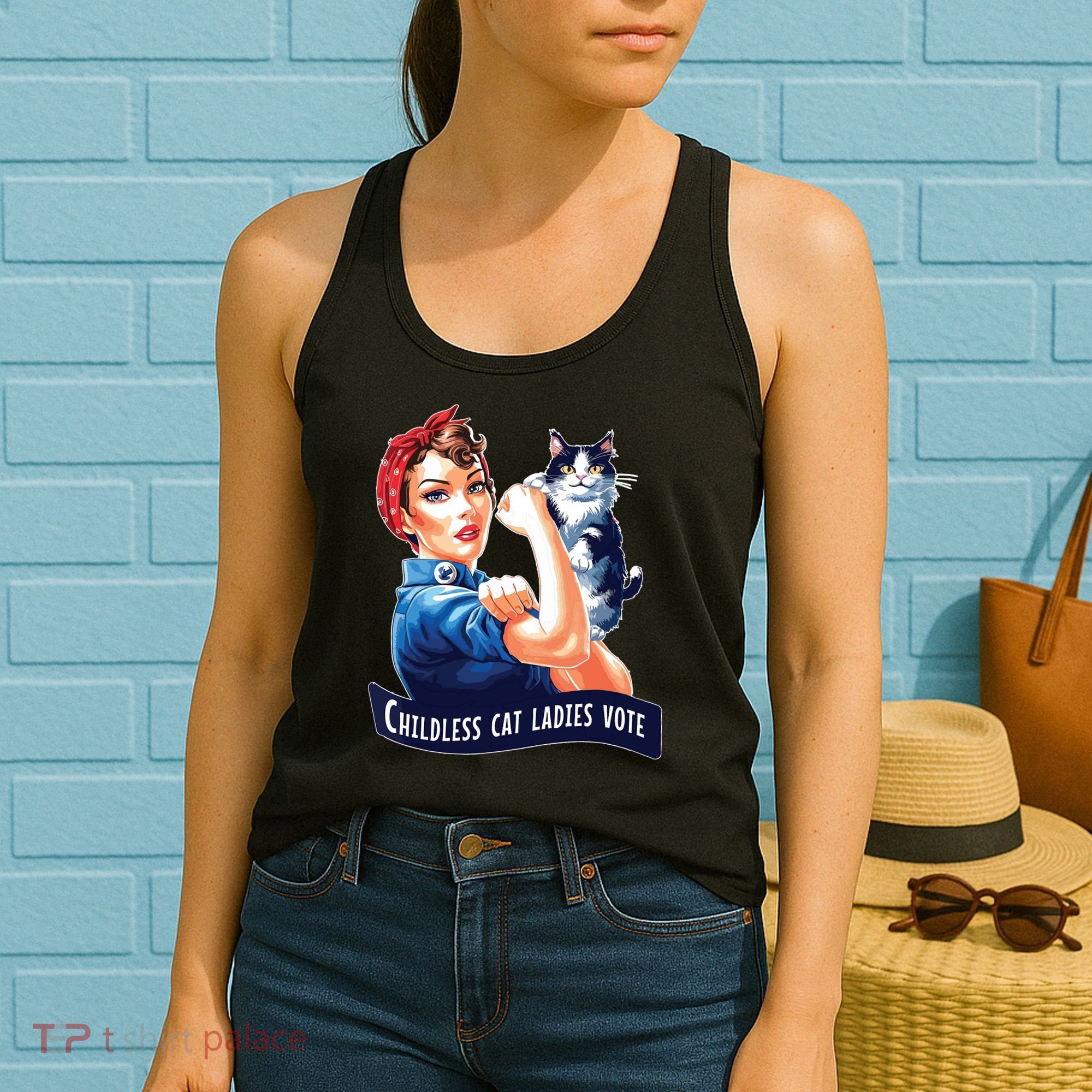 Childless Cat Ladies Vote Rosie The Riveter Women's Tank Top