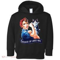 Childless Cat Ladies Vote Rosie The Riveter Toddler Hoodie thumb 0