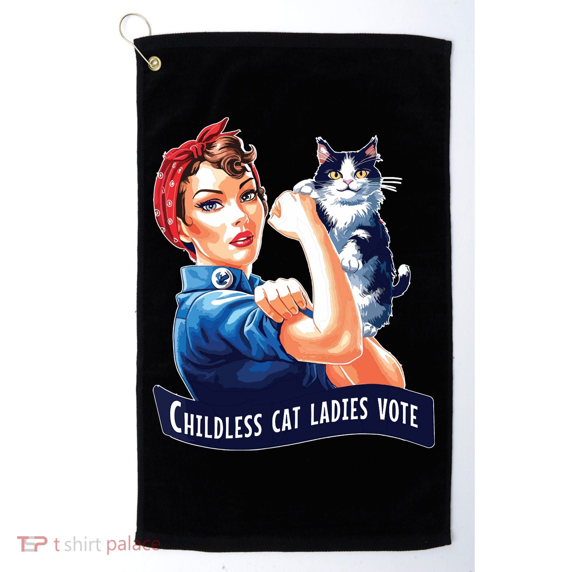 Childless Cat Ladies Vote Rosie The Riveter Golf Towel