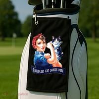 Childless Cat Ladies Vote Rosie The Riveter Golf Towel thumb 2