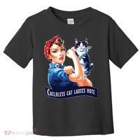 Childless Cat Ladies Vote Rosie The Riveter Toddler T-Shirt thumb 0