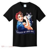 Childless Cat Ladies Vote Rosie The Riveter Kids T-Shirt thumb 0