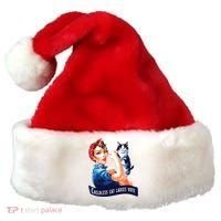 Childless Cat Ladies Vote Rosie The Riveter Santa Hat thumb 0