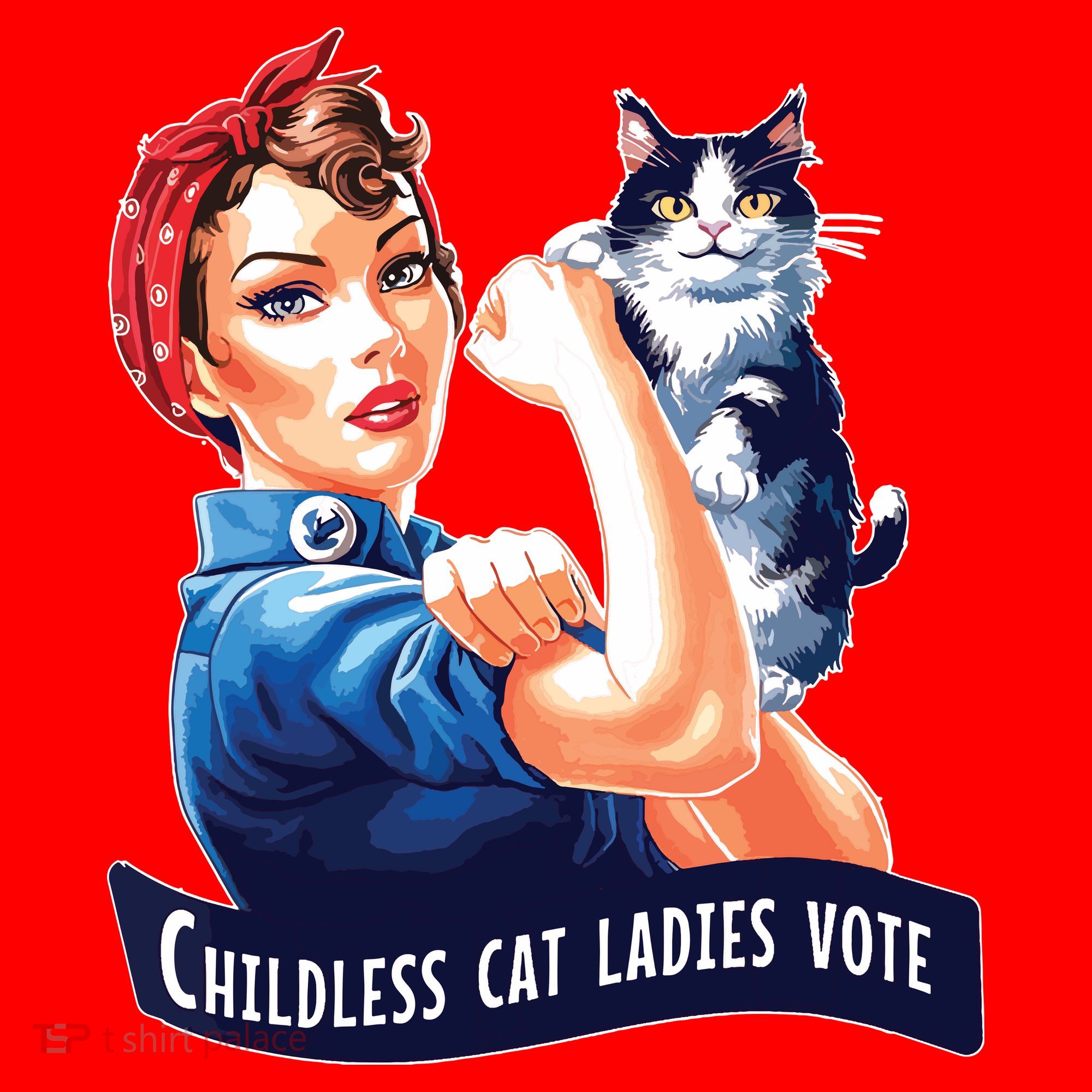 Childless Cat Ladies Vote Rosie The Riveter Santa Hat