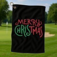 Candy Cane Lane Merry Christmas Golf Towel thumb 1