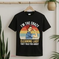 Crazy Cleaning Lady Housekeeper Housekeeping Maid T-Shirt thumb 2