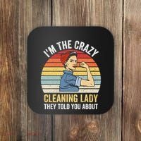 Crazy Cleaning Lady Housekeeper Housekeeping Maid Coaster thumb 0