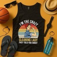 Crazy Cleaning Lady Housekeeper Housekeeping Maid Tank Top thumb 4