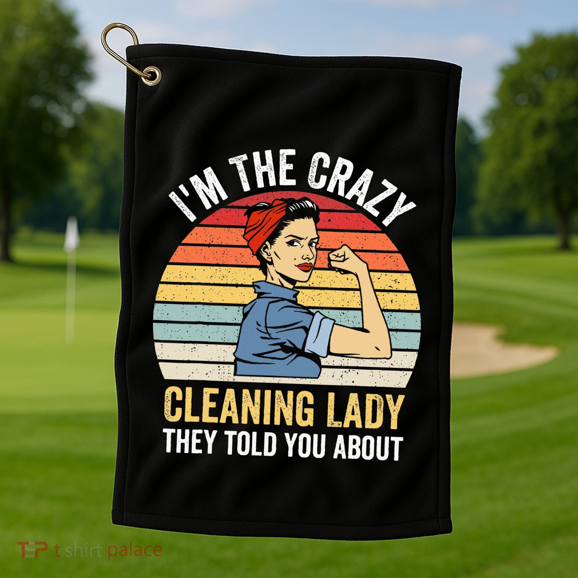 Crazy Cleaning Lady Housekeeper Housekeeping Maid Golf Towel