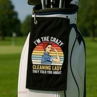 Crazy Cleaning Lady Housekeeper Housekeeping Maid Golf Towel thumb 2