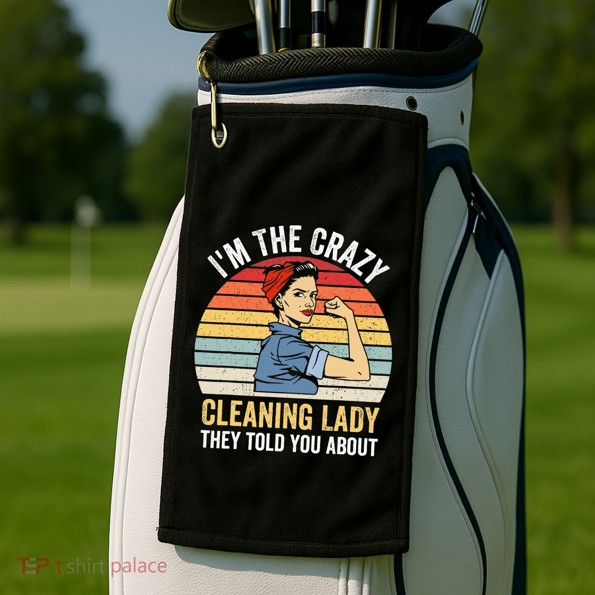 Crazy Cleaning Lady Housekeeper Housekeeping Maid Golf Towel