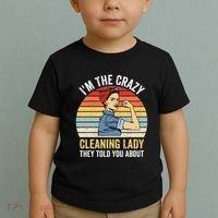 Crazy Cleaning Lady Housekeeper Housekeeping Maid Toddler T-Shirt thumb 2