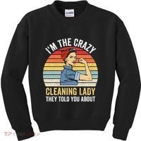 Crazy Cleaning Lady Housekeeper Housekeeping Maid Kids Sweatshirt thumb 0