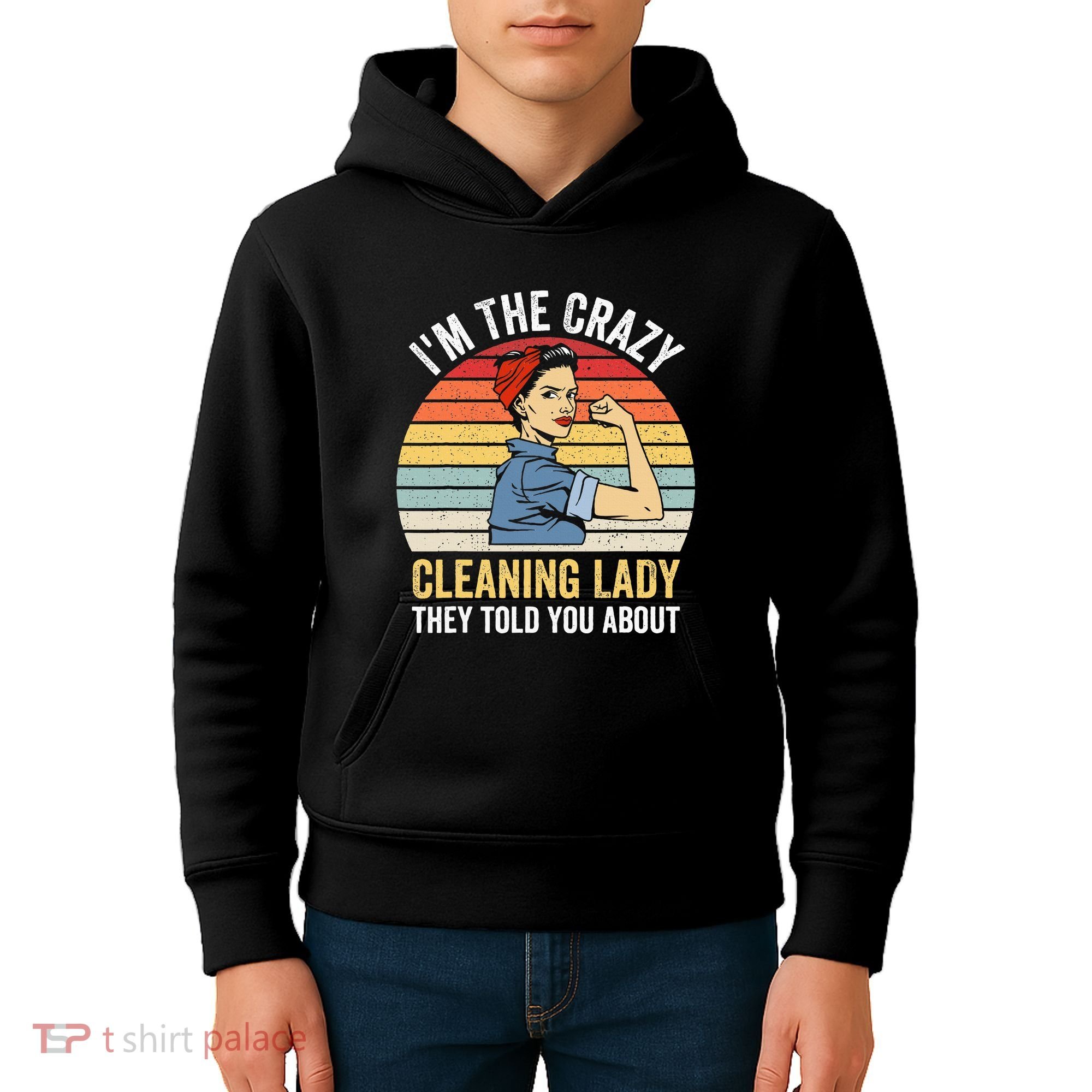 Crazy Cleaning Lady Housekeeper Housekeeping Maid Kids Hoodie