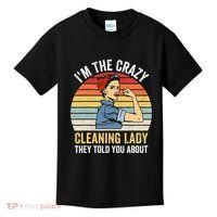 Crazy Cleaning Lady Housekeeper Housekeeping Maid Kids T-Shirt thumb 0