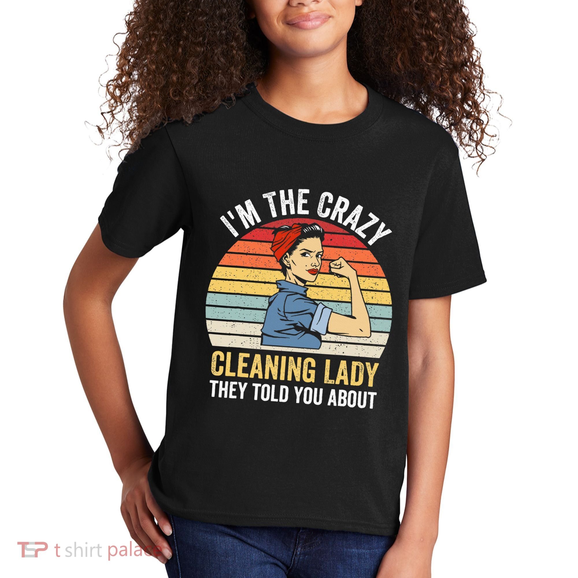 Crazy Cleaning Lady Housekeeper Housekeeping Maid Kids T-Shirt