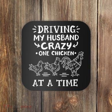 Crazy Chicken Lady Funny Chicken Coaster