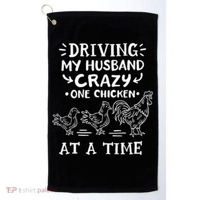 Crazy Chicken Lady Funny Chicken Golf Towel