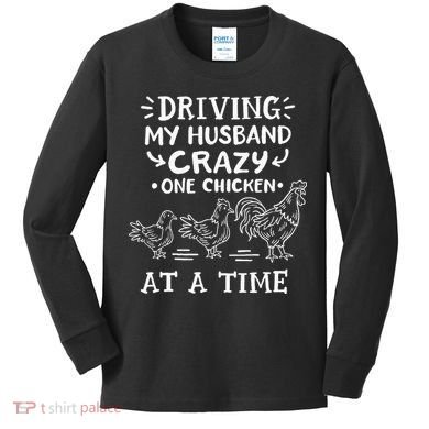 Crazy Chicken Lady Funny Chicken Kids Long Sleeve Shirt