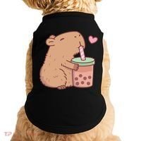 Cute Capybara Loves Bubble Tea Doggie Tank thumb 0