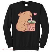 Cute Capybara Loves Bubble Tea Sweatshirt thumb 0