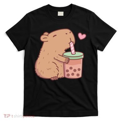 Cute Capybara Loves Bubble Tea T-Shirt