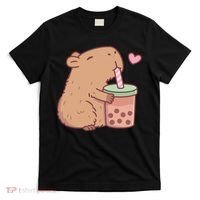 Cute Capybara Loves Bubble Tea T-Shirt thumb 0