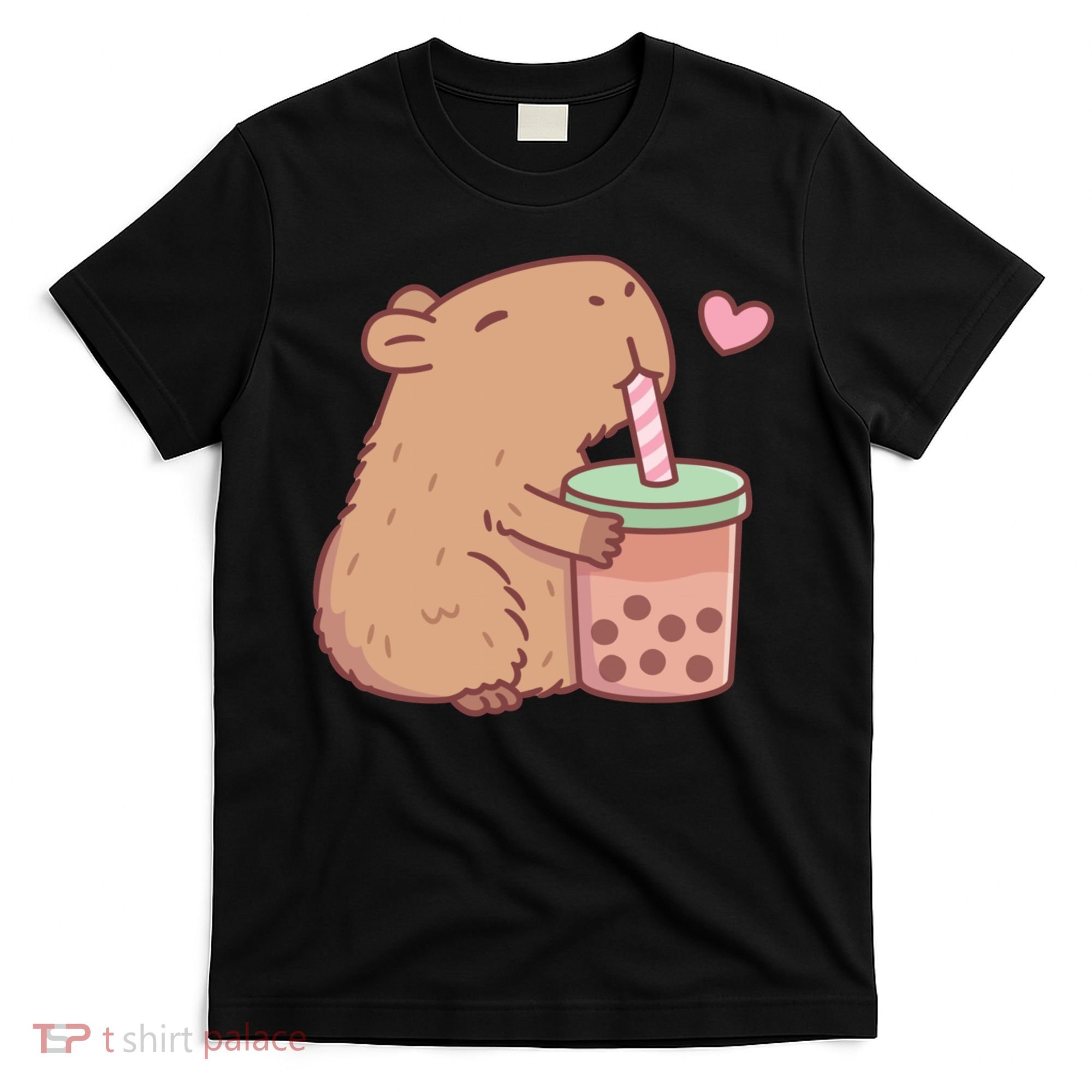 Cute Capybara Loves Bubble Tea T-Shirt