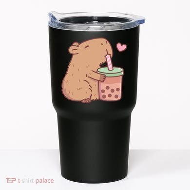 Cute Capybara Loves Bubble Tea Tumbler