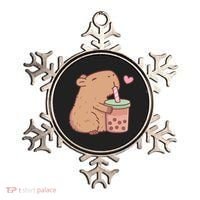 Cute Capybara Loves Bubble Tea Ornament thumb 0