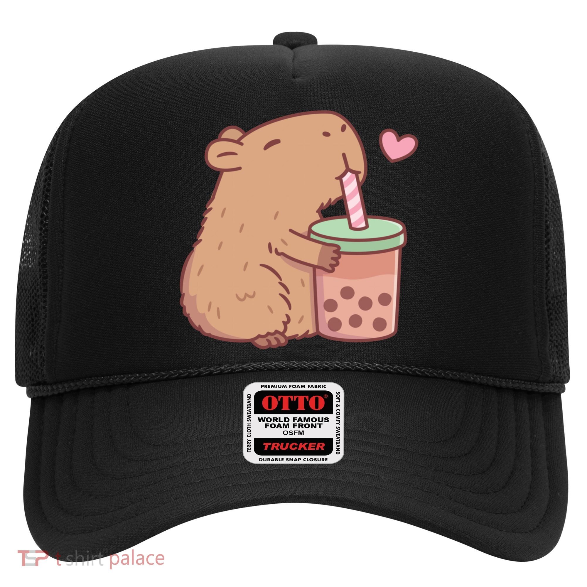 Cute Capybara Loves Bubble Tea Hat